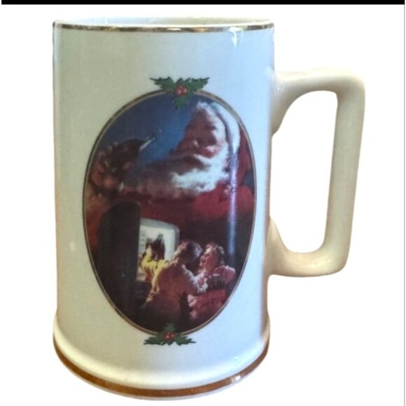 Set Of 4 Vintage Santa Claus Christmas Themed Coffee Mugs - Picture 4 of 11